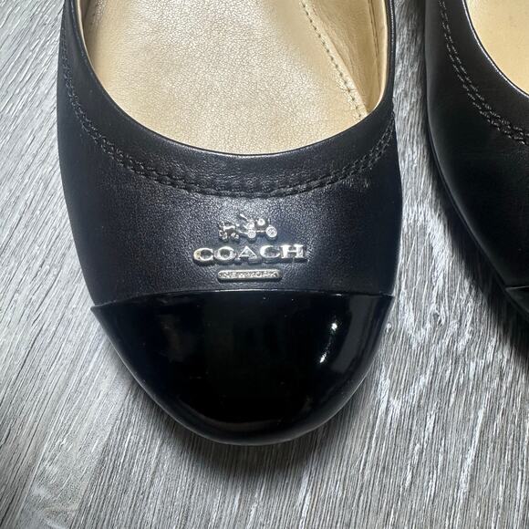 Coach Chelsea Black Matte Leather Ballet Flats - Picture 4 of 10